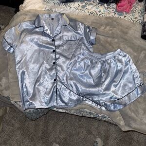 Silky Blue Pajama Set